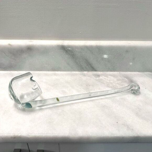 Vintage Elegant Ladle Long Clear Blown Glass for Punch Bowl - Picture 2 of 2